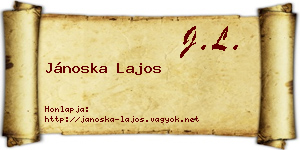Jánoska Lajos névjegykártya
